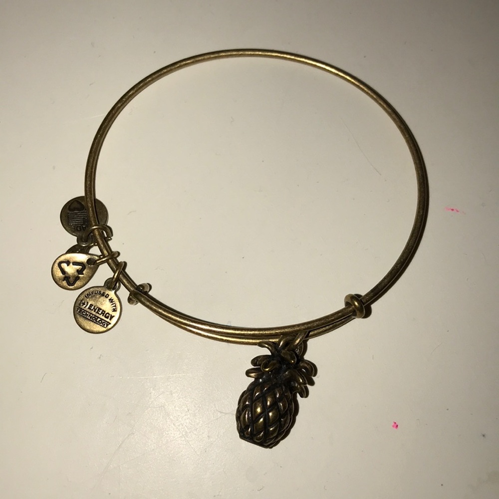 gold pineapple alex and ani bracelet